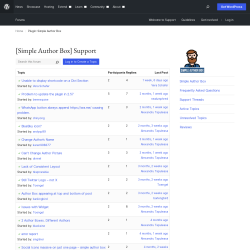 Page screenshot: Appearance → Simple Author Box → Support