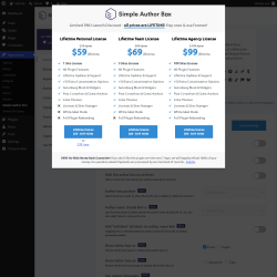 Page screenshot: Appearance &rarr; Simple Author Box