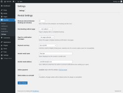 Page screenshot: Bicycles &rarr; Settings