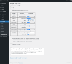 Page screenshot: Settings &rarr; Simple Blog Card