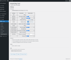 Page screenshot: Settings &rarr; Simple Blog Card