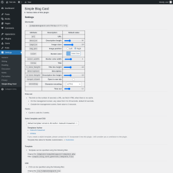 Page screenshot: Settings &rarr; Simple Blog Card