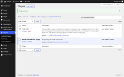 Page screenshot: Plugins &lsaquo; Test site &mdash; WordPress