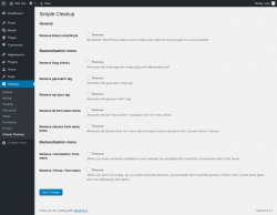 Page screenshot: Settings &rarr; Simple Cleanup