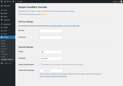 Page screenshot: Cloudflare Turnstile &lsaquo; Test site &mdash; WordPress