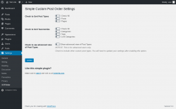 Page screenshot: Settings &rarr; SCPOrder