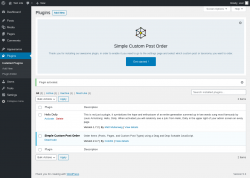 Page screenshot: Plugins &lsaquo; Test site &mdash; WordPress