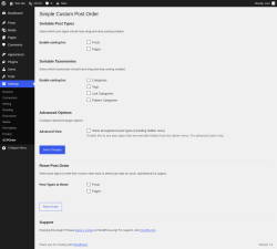 Page screenshot: Settings &rarr; SCPOrder