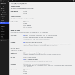 Page screenshot: Settings &rarr; SCPOrder
