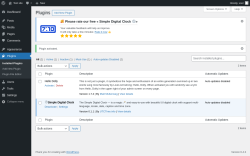 Page screenshot: Plugins &lsaquo; Test site &mdash; WordPress