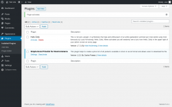 Page screenshot: Plugins &lsaquo; Test site &mdash; WordPress