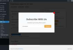 Page screenshot: Settings → Simple Export Import