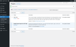 Page screenshot: Plugins ‹ Test site — WordPress