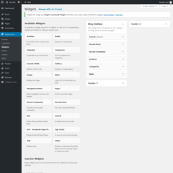 Page screenshot: Widgets &lsaquo; Test site &mdash; WordPress