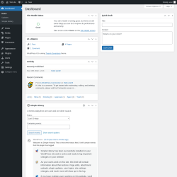 Page screenshot: Dashboard ‹ Test site — WordPress