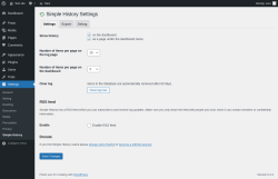 Page screenshot: Settings → Simple History