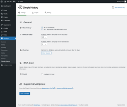 Page screenshot: Settings → Simple History