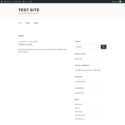 Page screenshot: Test site – Just another WordPress site