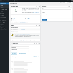 Page screenshot: Dashboard ‹ Test site — WordPress