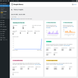 Page screenshot: Simple History → History Insights New