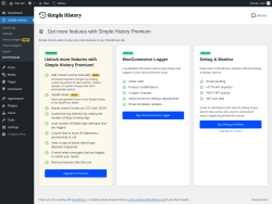 Page screenshot: Simple History → Get Premium