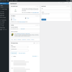 Page screenshot: Dashboard ‹ Test site — WordPress