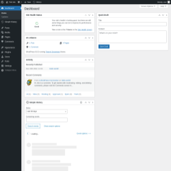 Page screenshot: Dashboard ‹ Test site — WordPress