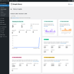 Page screenshot: Simple History → History Insights