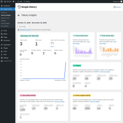 Page screenshot: Simple History → History Insights