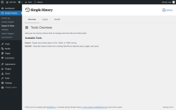 Page screenshot: Simple History → Export & Tools