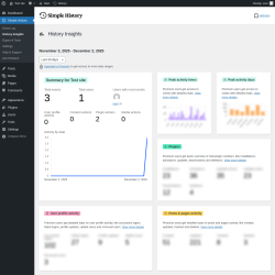 Page screenshot: Simple History → History Insights