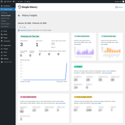 Page screenshot: Simple History &rarr; History Insights