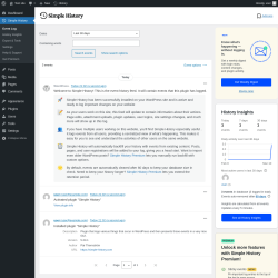 Page screenshot: Simple History
