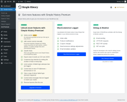 Page screenshot: Simple History &rarr; Get Premium