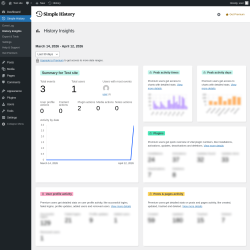Page screenshot: Simple History &rarr; History Insights