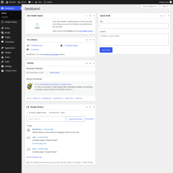 Page screenshot: Dashboard &lsaquo; Test site &mdash; WordPress