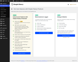 Page screenshot: Simple History &rarr; Get Premium