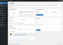 Page screenshot: Dashboard ‹ Test site — WordPress
