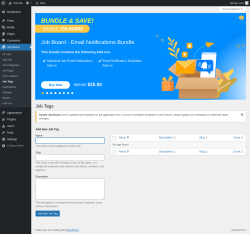 Page screenshot: Job Board → Job Tags