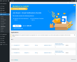 Page screenshot: Job Board → Applications