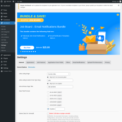 Page screenshot: Job Board → Settings