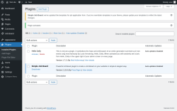 Page screenshot: Plugins ‹ Test site — WordPress