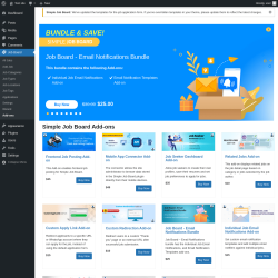 Page screenshot: Job Board → Add-ons
