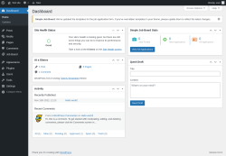 Page screenshot: Dashboard ‹ Test site — WordPress