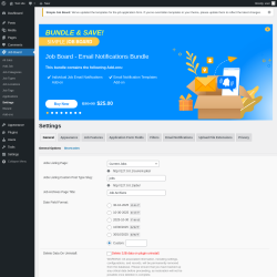 Page screenshot: Job Board → Settings