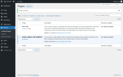 Page screenshot: Plugins &lsaquo; Test site &mdash; WordPress