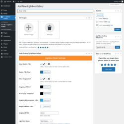 Page screenshot: S. Lightbox Gallery → Add New Lightbox Gallery