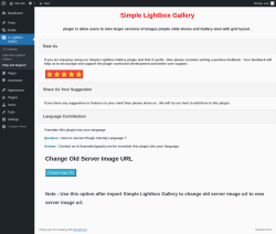 Page screenshot: S. Lightbox Gallery → Help and Support