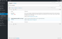 Page screenshot: Plugins &lsaquo; Test site &mdash; WordPress