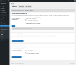 Page screenshot: WP Membership → Tools